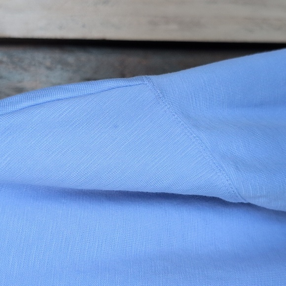 Madewell Light Blue Relaxed Fit Henley Long-Sleeve Tee - Women's Small - Picture 6 of 6